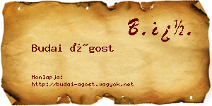 Budai Ágost névjegykártya