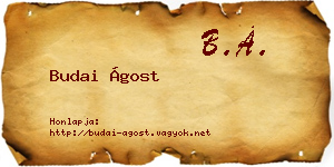 Budai Ágost névjegykártya