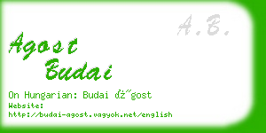 agost budai business card